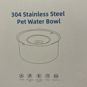 Stainless steel pet water bowl
